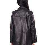 Giacca monopetto in pelle Nari in nero 