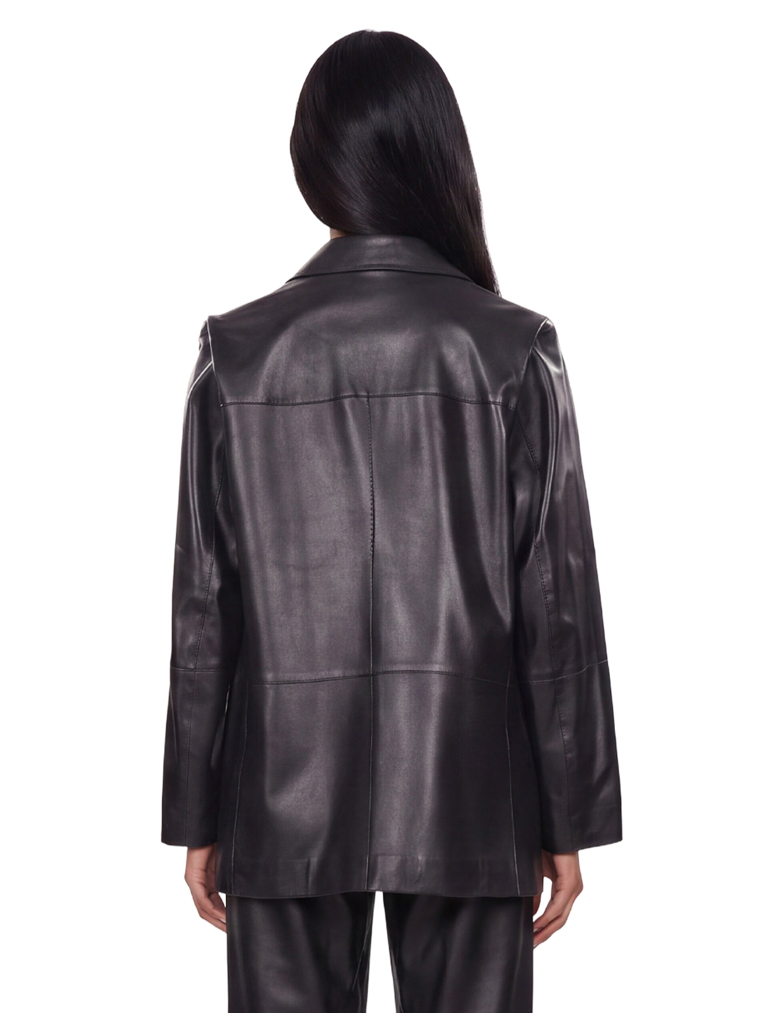 Giacca monopetto in pelle Nari in nero 