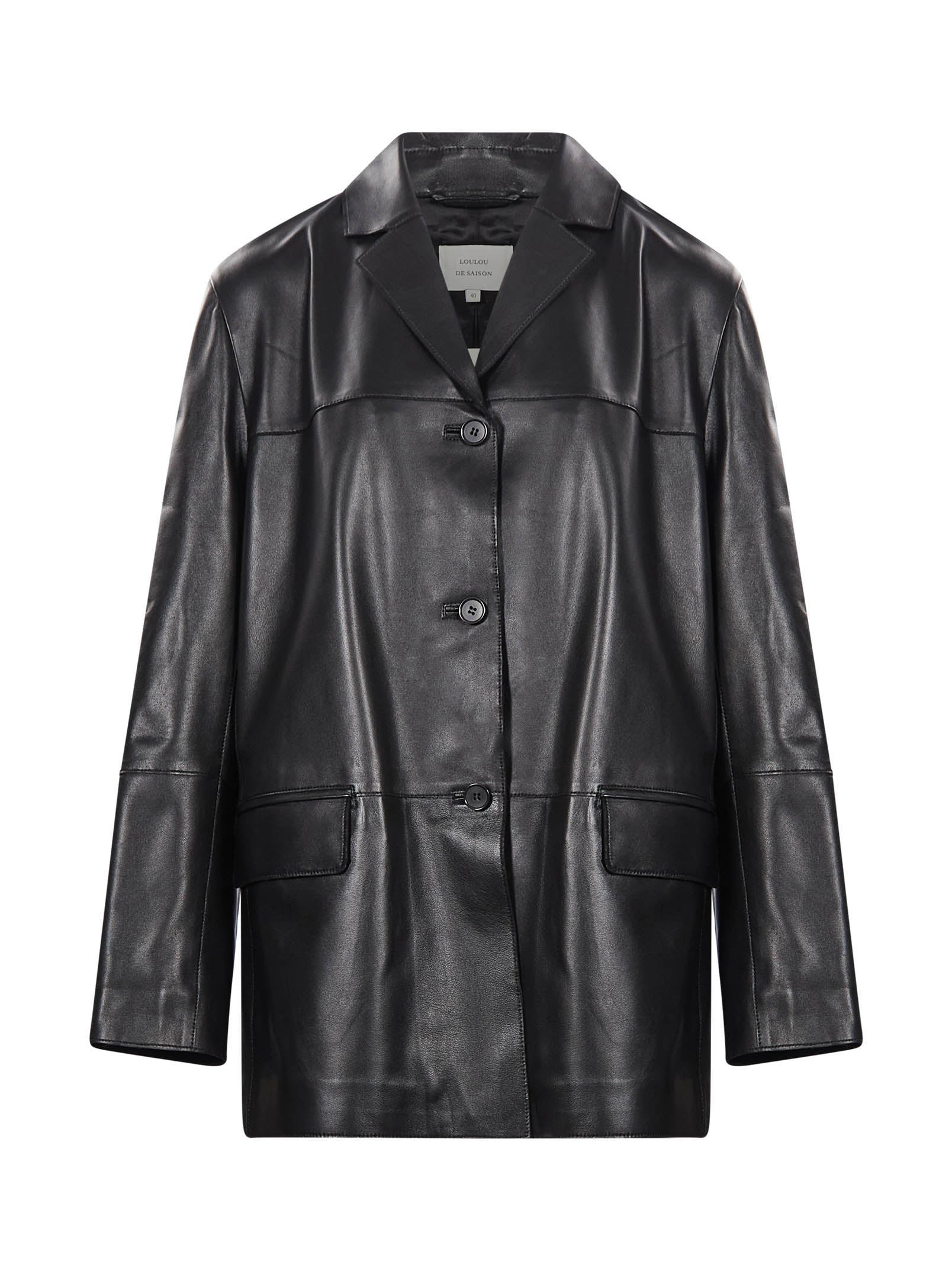 Giacca monopetto in pelle Nari in nero 