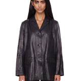 Giacca monopetto in pelle Nari in nero 