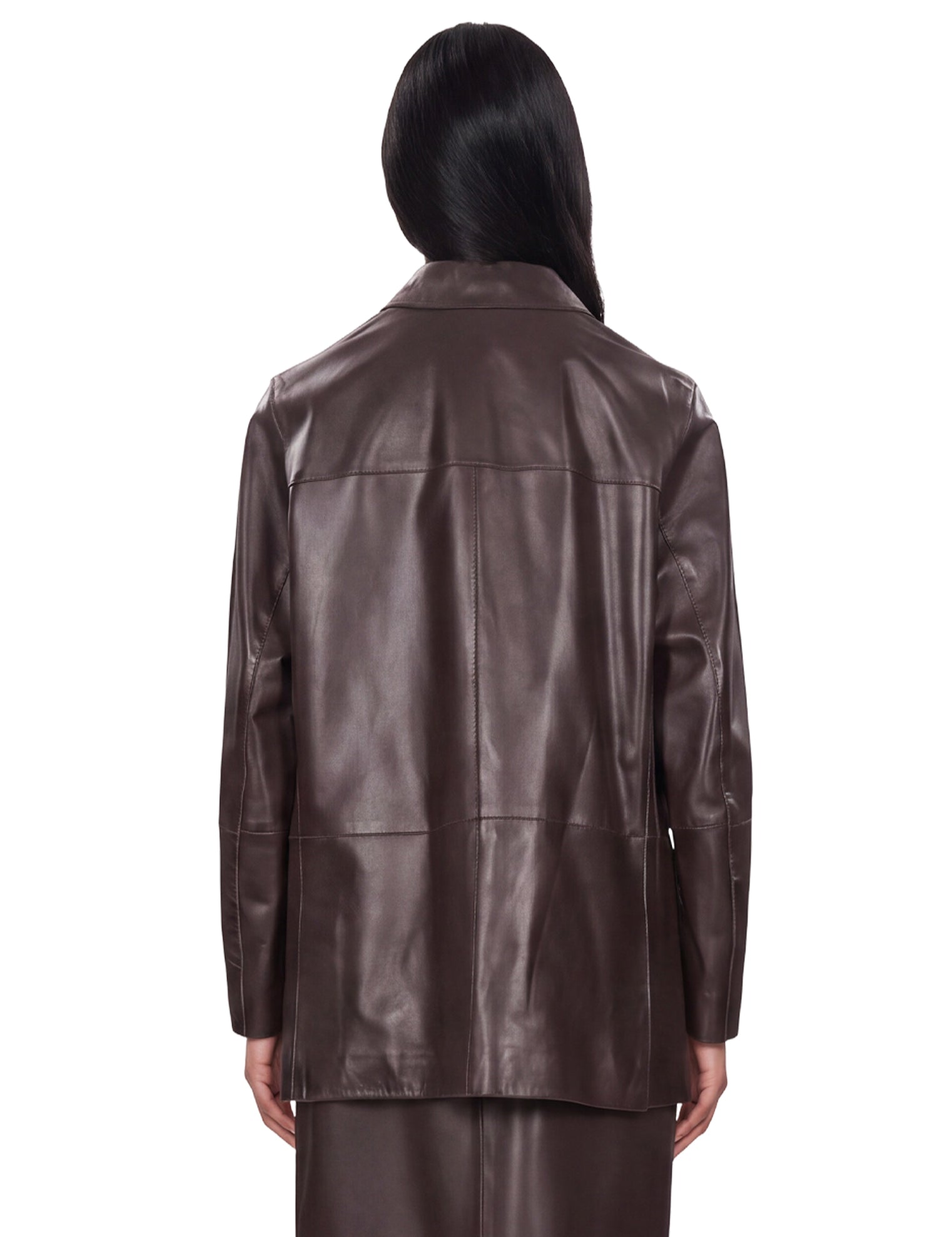 Giacca monopetto in pelle nari in nero 