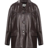 Giacca monopetto in pelle nari in nero 