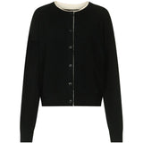 Cardigan nicola con bordi a contrasto in nero 