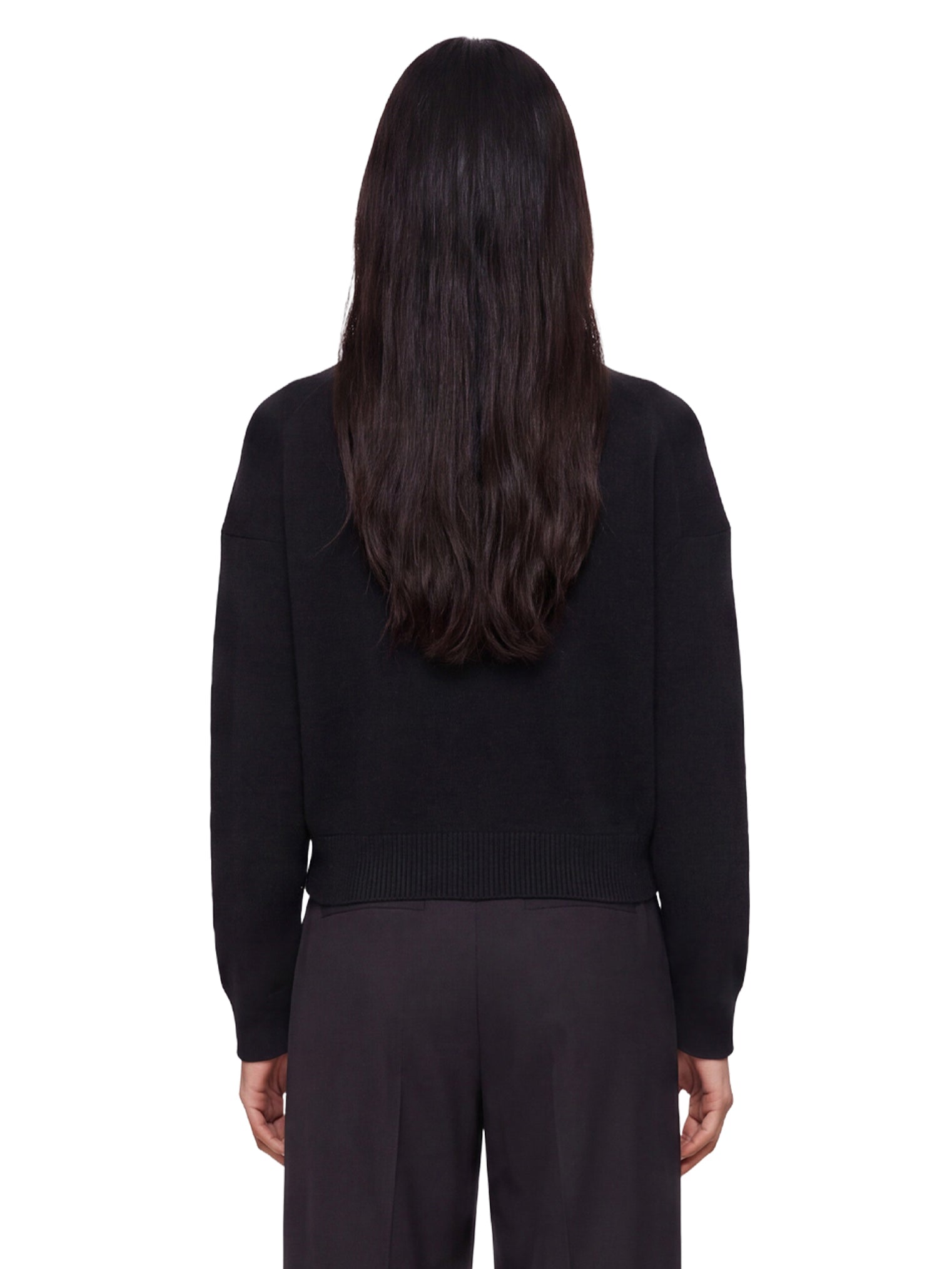 Cardigan con bordi a contrasto Nicola in nero 