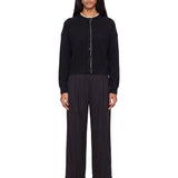 Cardigan con bordi a contrasto Nicola in nero 