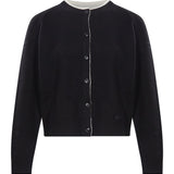 Cardigan con bordi a contrasto Nicola in nero 