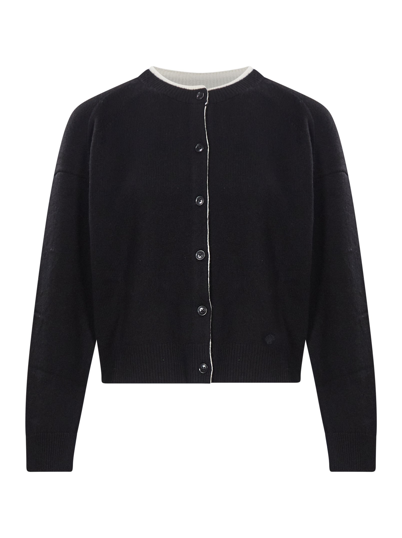 Cardigan con bordi a contrasto Nicola in nero 