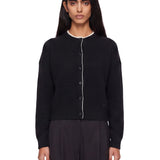 Cardigan con bordi a contrasto Nicola in nero 