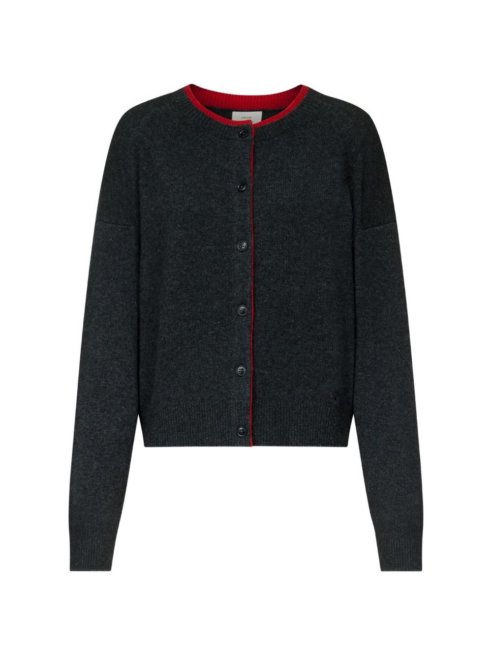 Cardigan nicola con bordi a contrasto in grigio 
