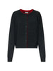 Cardigan nicola con bordi a contrasto in grigio