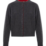 Cardigan con bordi a contrasto Nicola in grigio 