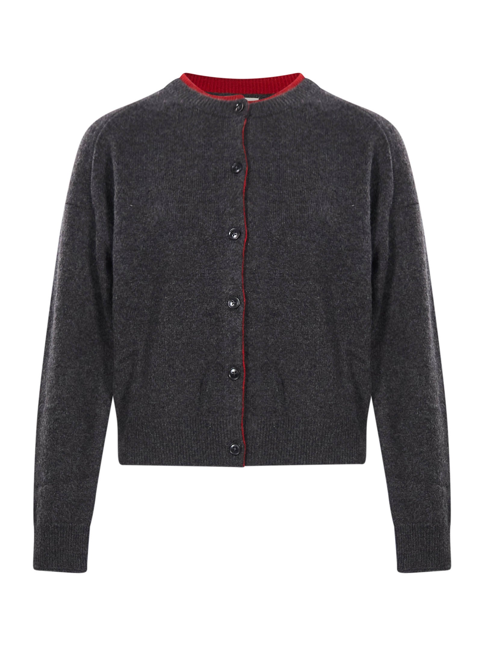 Cardigan con bordi a contrasto Nicola in grigio 