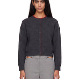 Cardigan con bordi a contrasto Nicola in grigio 