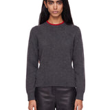 Maglione con collo a contrasto otis in grigio 