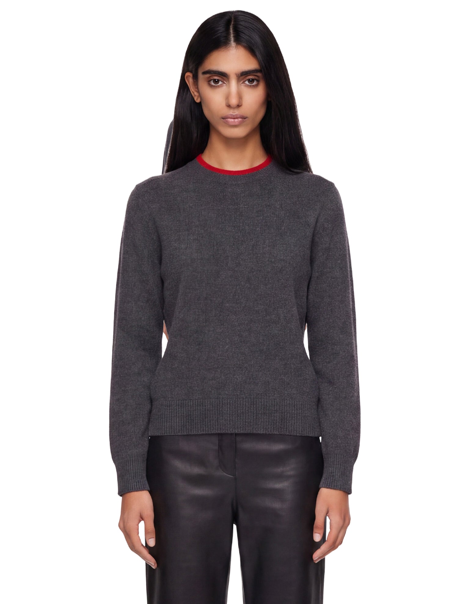 Maglione con collo a contrasto otis in grigio 
