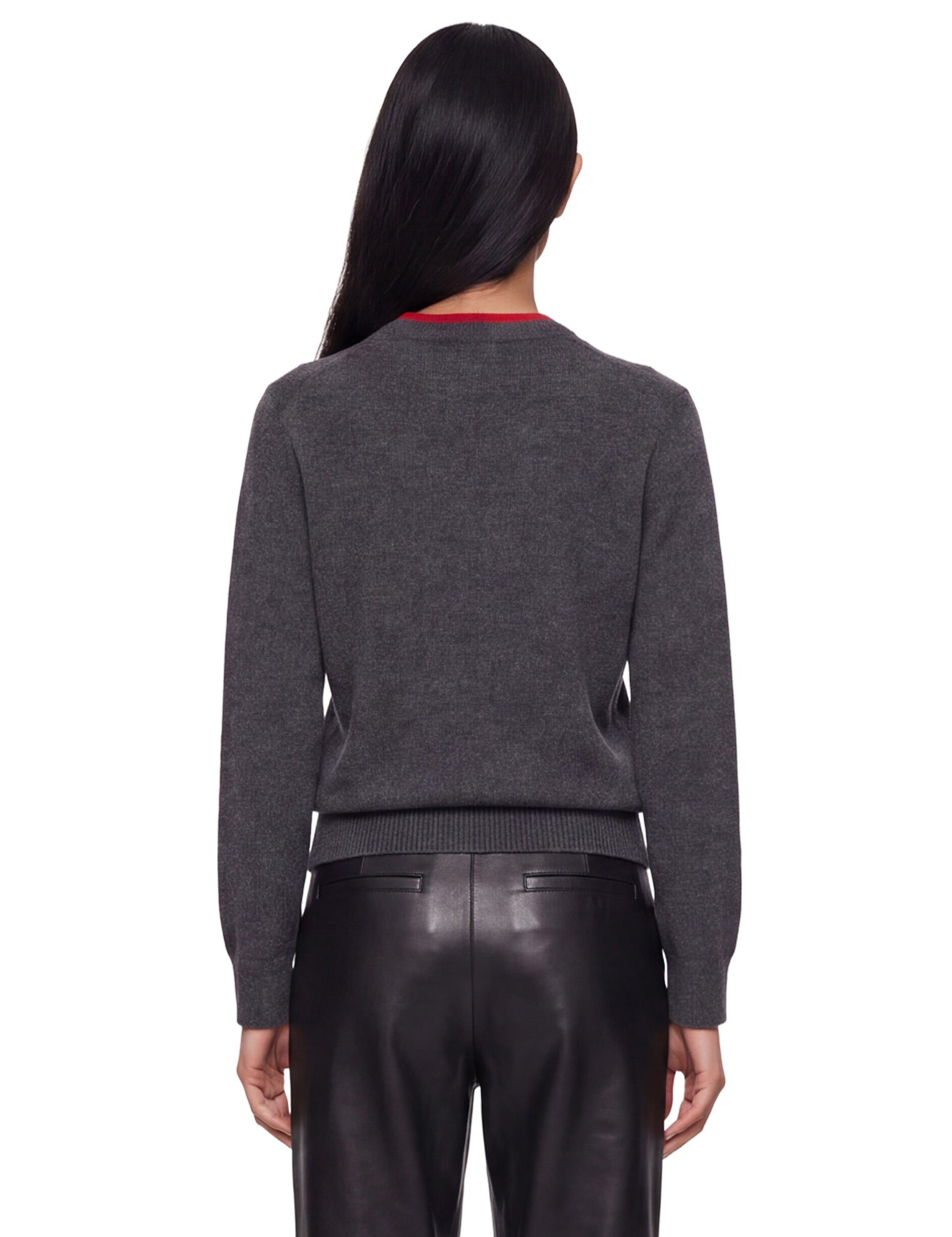 Maglione con collo a contrasto otis in grigio 