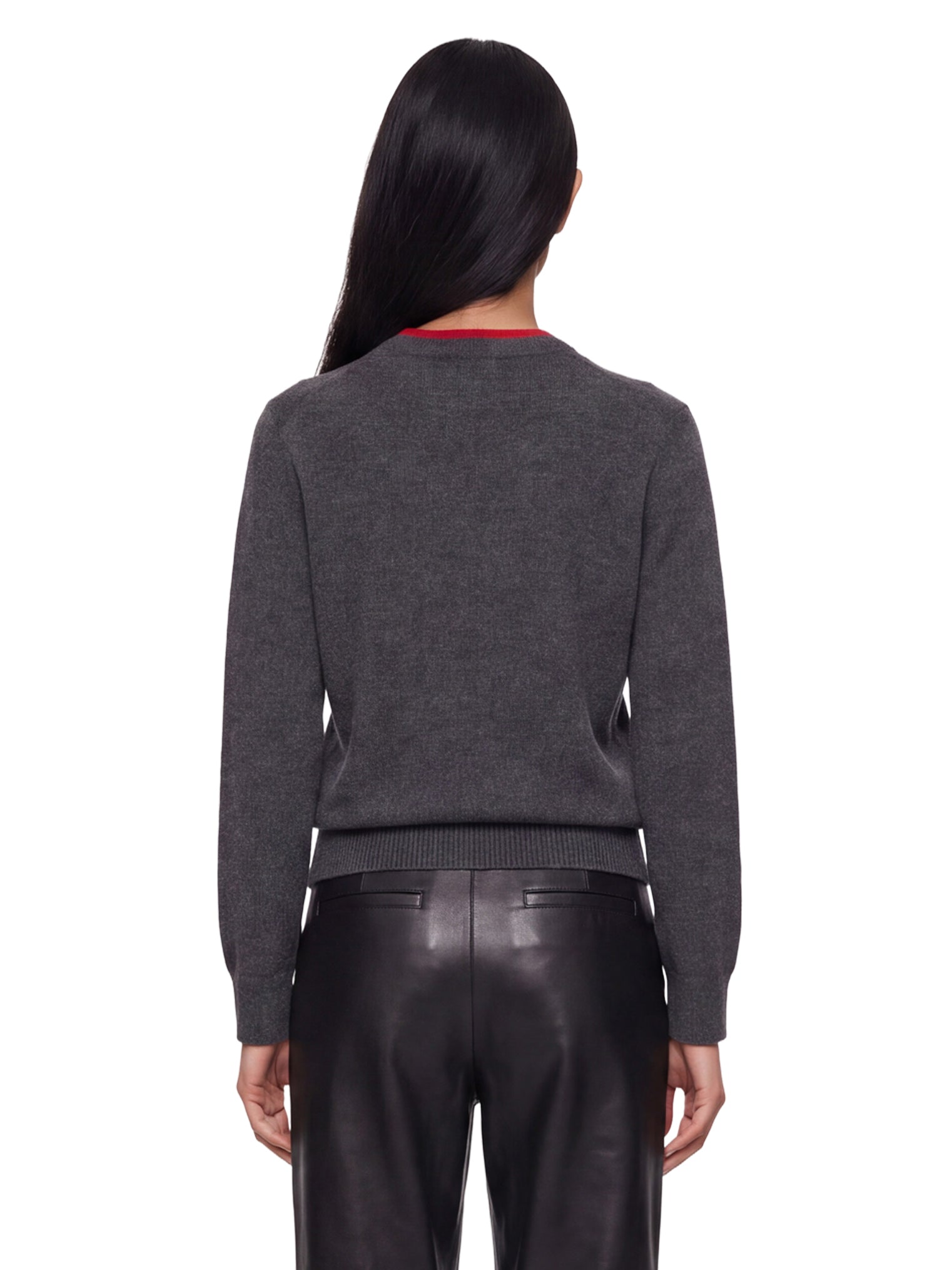 Maglione con collo a contrasto otis in grigio 
