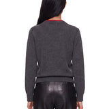 Maglione con collo a contrasto Otis in grigio 