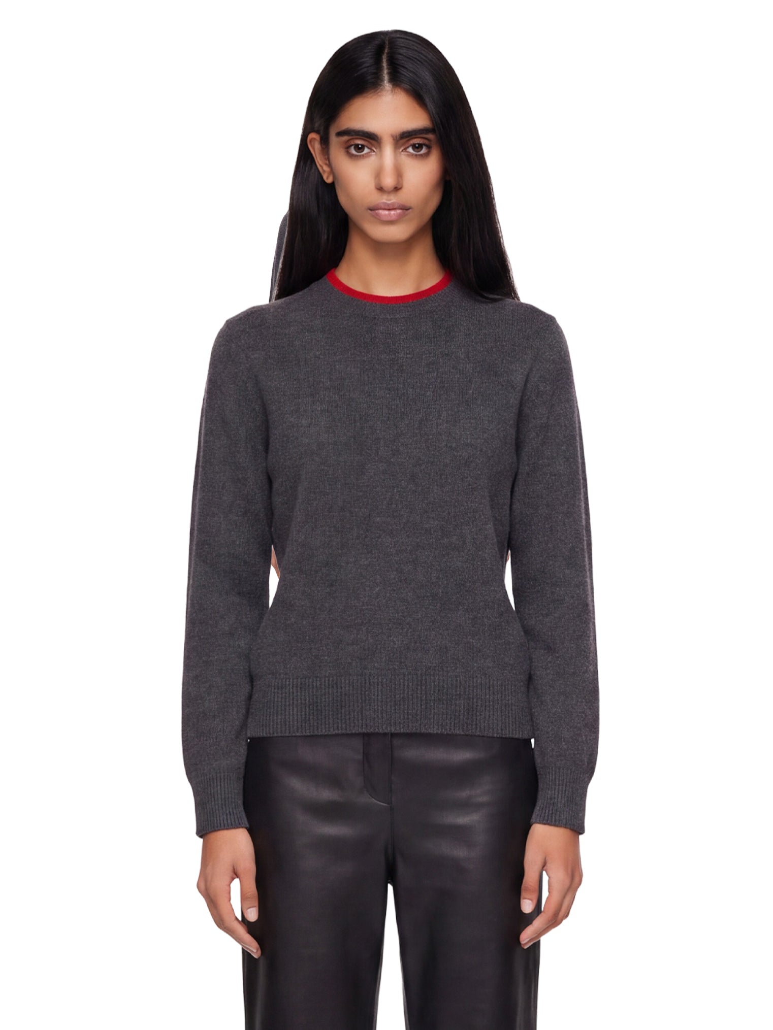 Maglione con collo a contrasto Otis in grigio 