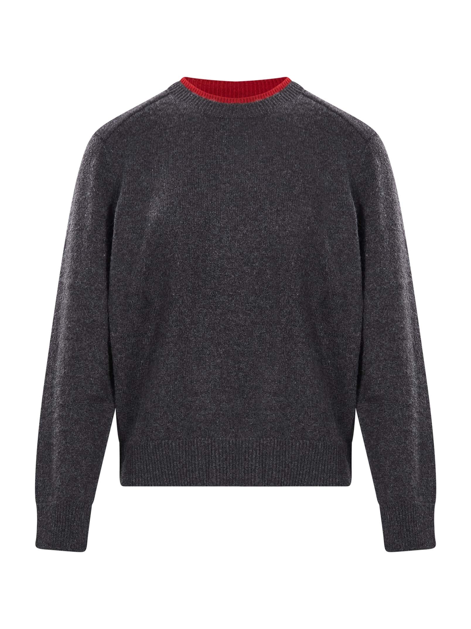 Maglione con collo a contrasto otis in grigio 