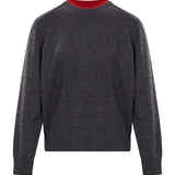 Maglione con collo a contrasto Otis in grigio 