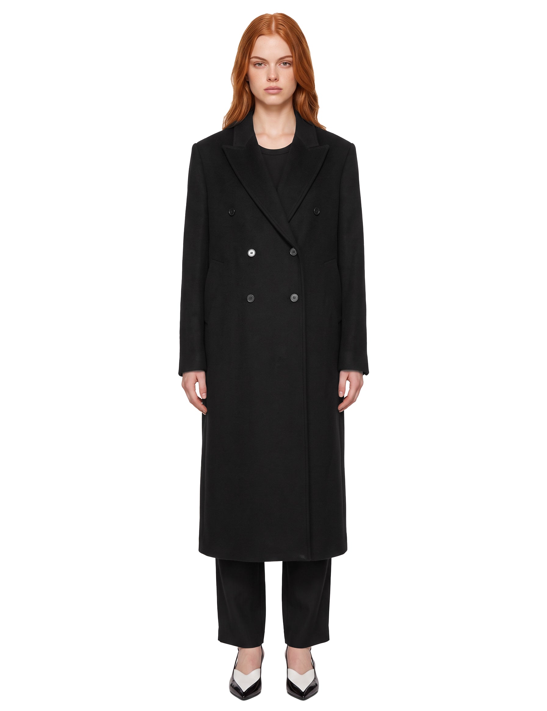 Cappotto doppiopetto Rosco in nero 