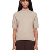 Top in maglia a maniche corte Ruth in beige 