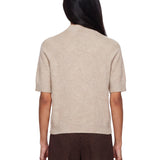 Top in maglia a maniche corte Ruth in beige 