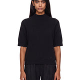 Top in maglia a maniche corte Ruth in nero 