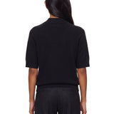 Top in maglia a maniche corte Ruth in nero 