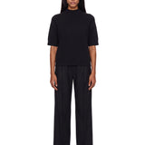 Top in maglia a maniche corte Ruth in nero 