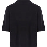 Top in maglia a maniche corte Ruth in nero 