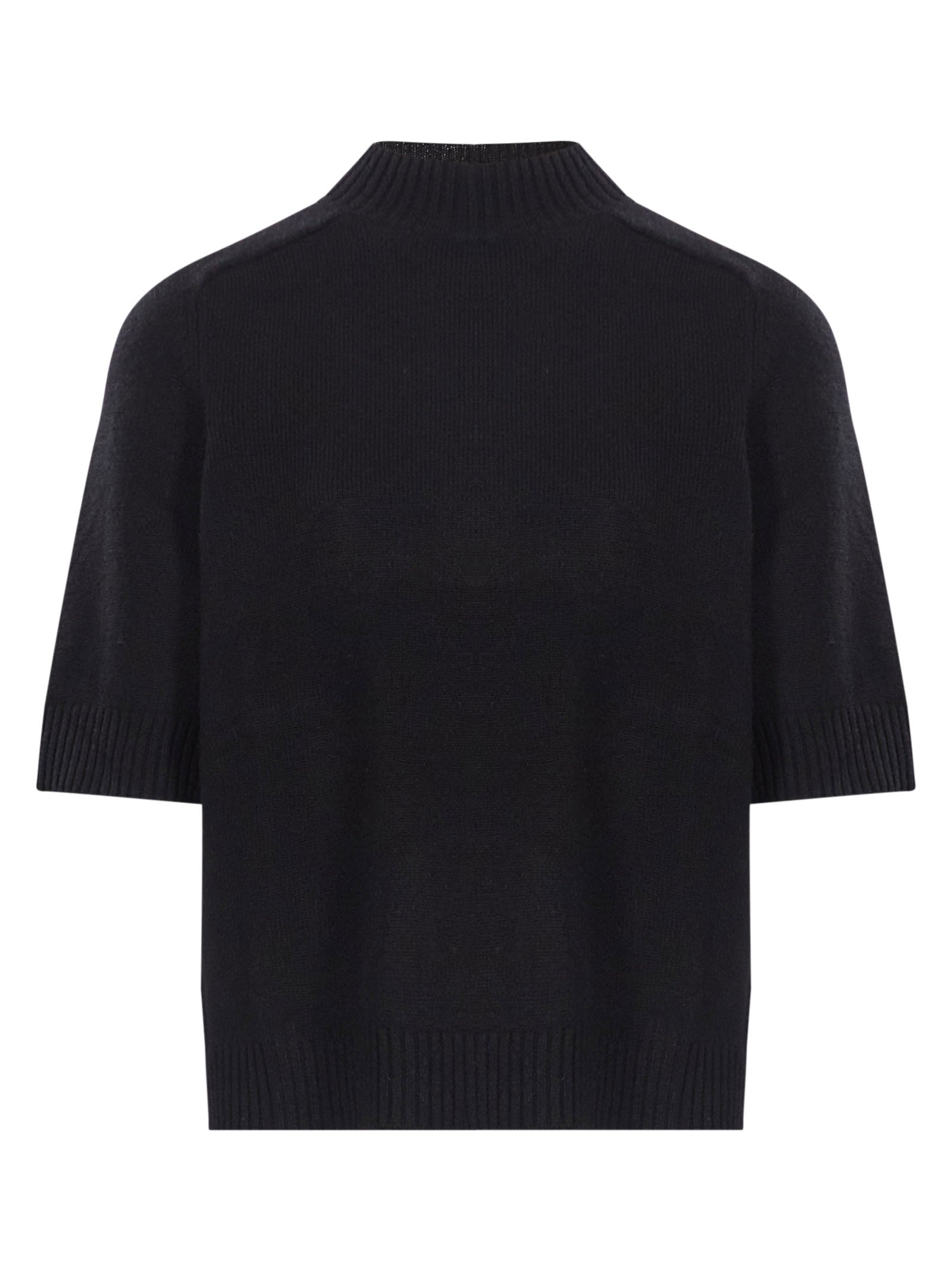 Top in maglia a maniche corte Ruth in nero 