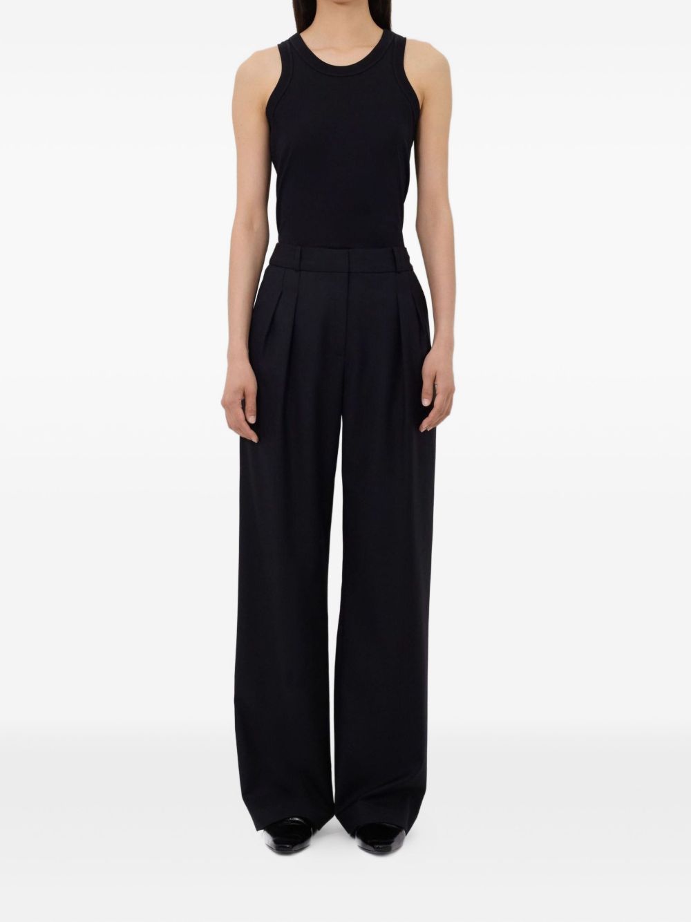 Pantaloni svasati sbiru in nero 