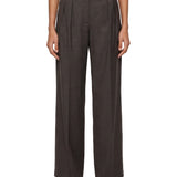 Pantalone Sbiru con pieghe in marrone 
