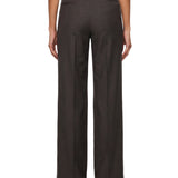 Pantalone Sbiru con pieghe in marrone 