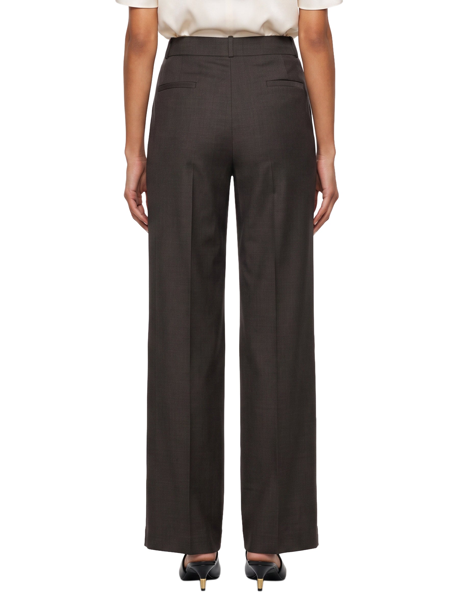 Pantalone Sbiru con pieghe in marrone 