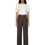 Pantalone Sbiru con pieghe in marrone 