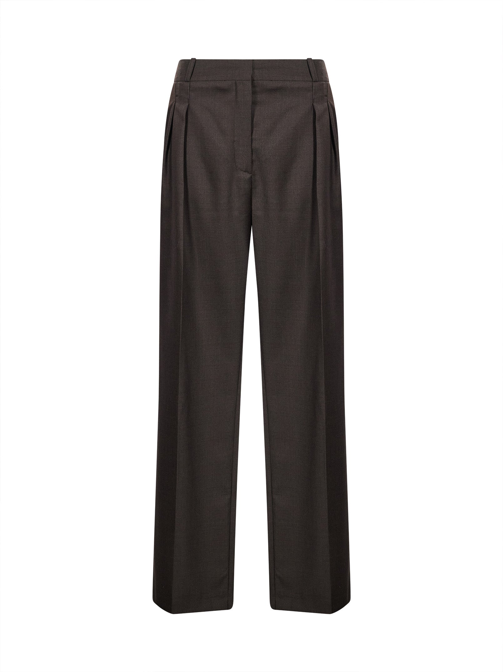 Pantalone Sbiru con pieghe in marrone 