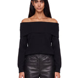Maglione con spalle scoperte Sibyl in nero 