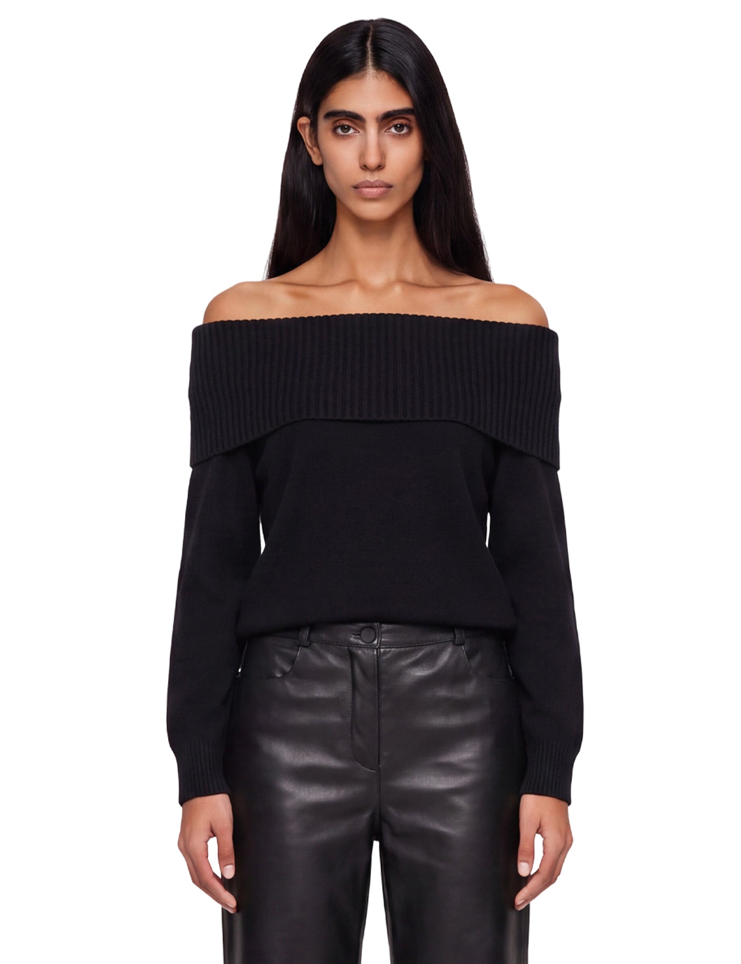 Maglione con spalle scoperte Sibyl in nero 