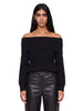 Sibyl Off-the-Shoulder Sweater in Black