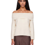 Maglione con spalle scoperte Sibyl in avorio 