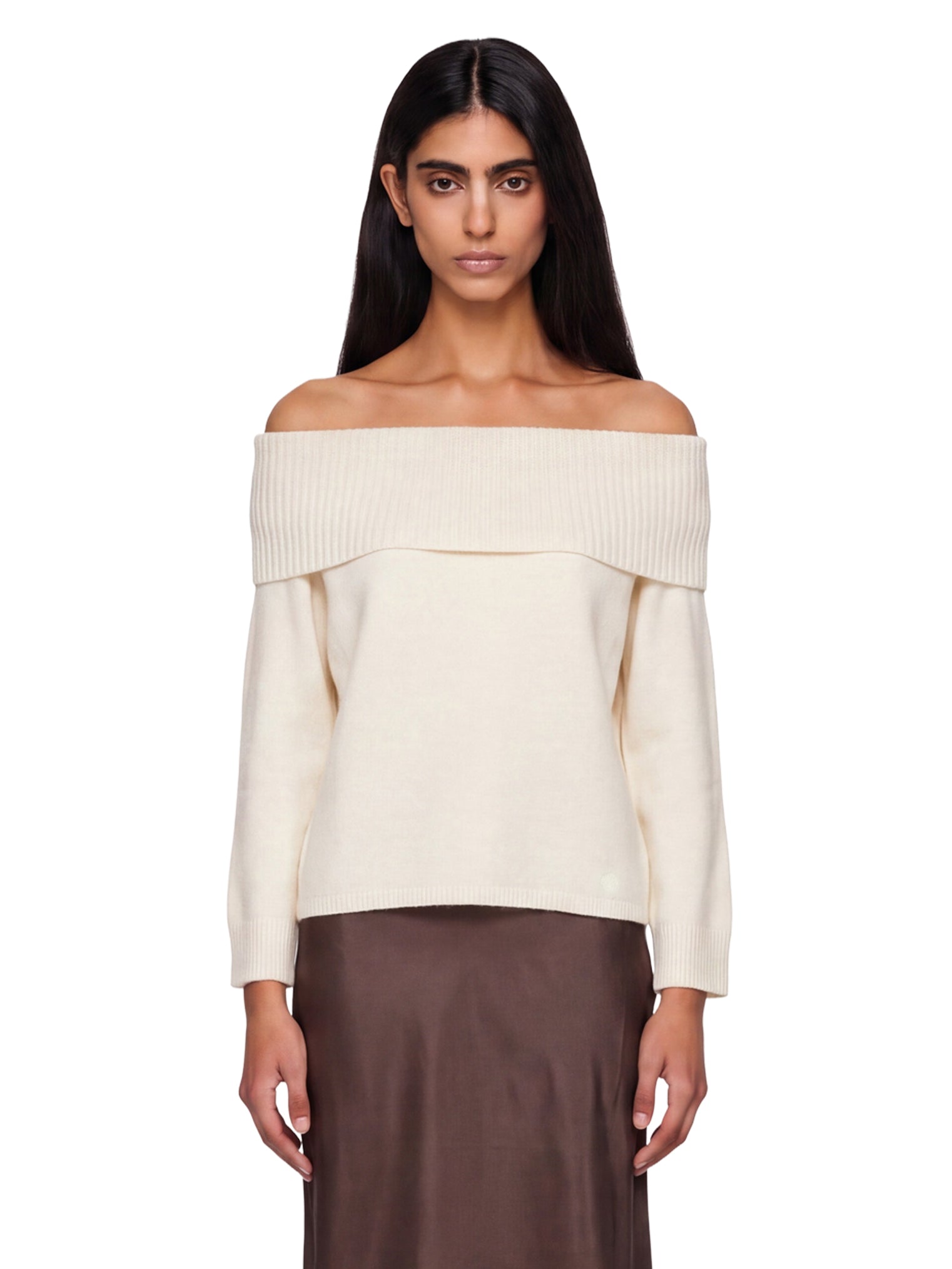 Maglione con spalle scoperte Sibyl in avorio 