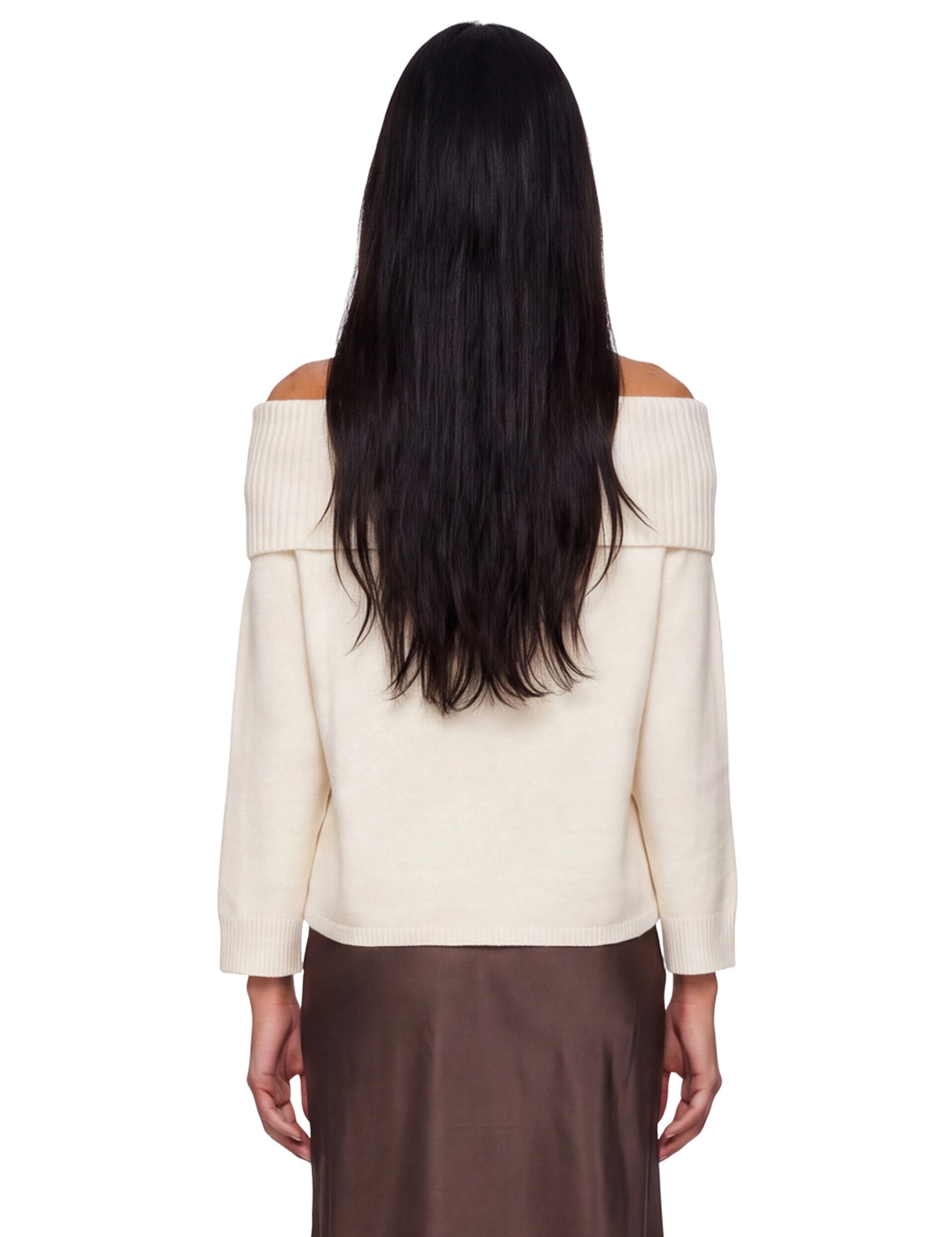 Maglione con spalle scoperte Sibyl in avorio 
