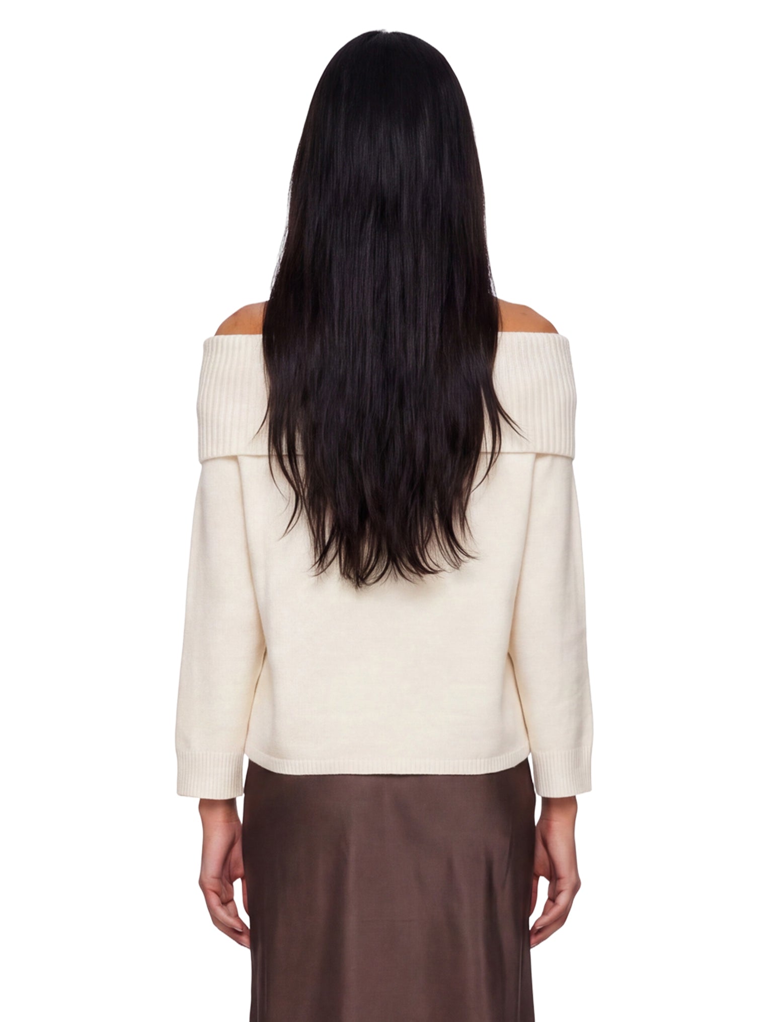 Maglione con spalle scoperte Sibyl in avorio 