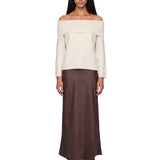 Maglione con spalle scoperte Sibyl in avorio 