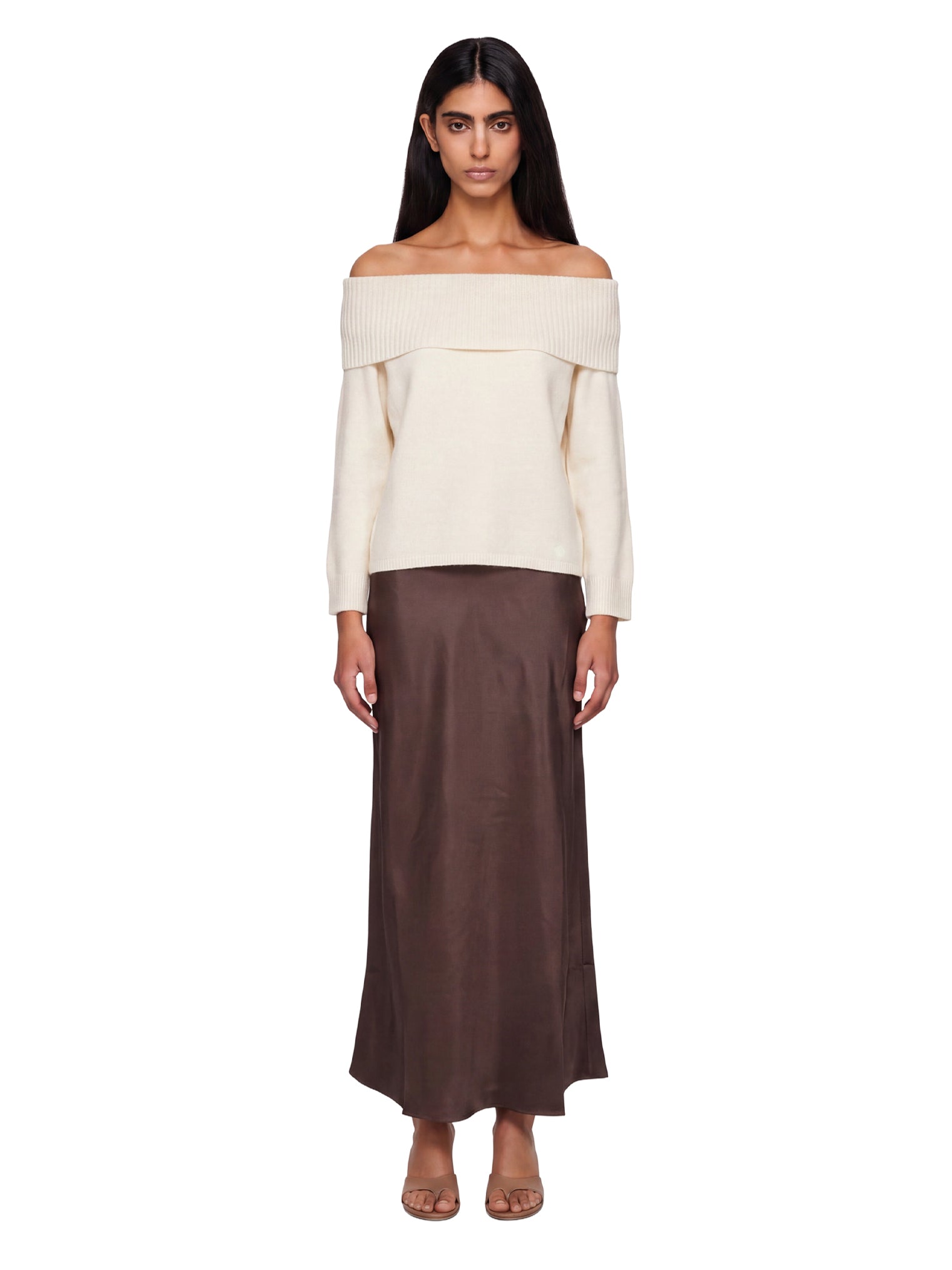 Maglione con spalle scoperte Sibyl in avorio 
