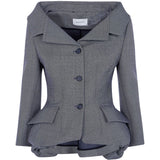 Giacca sartoriale con peplum in grigio 