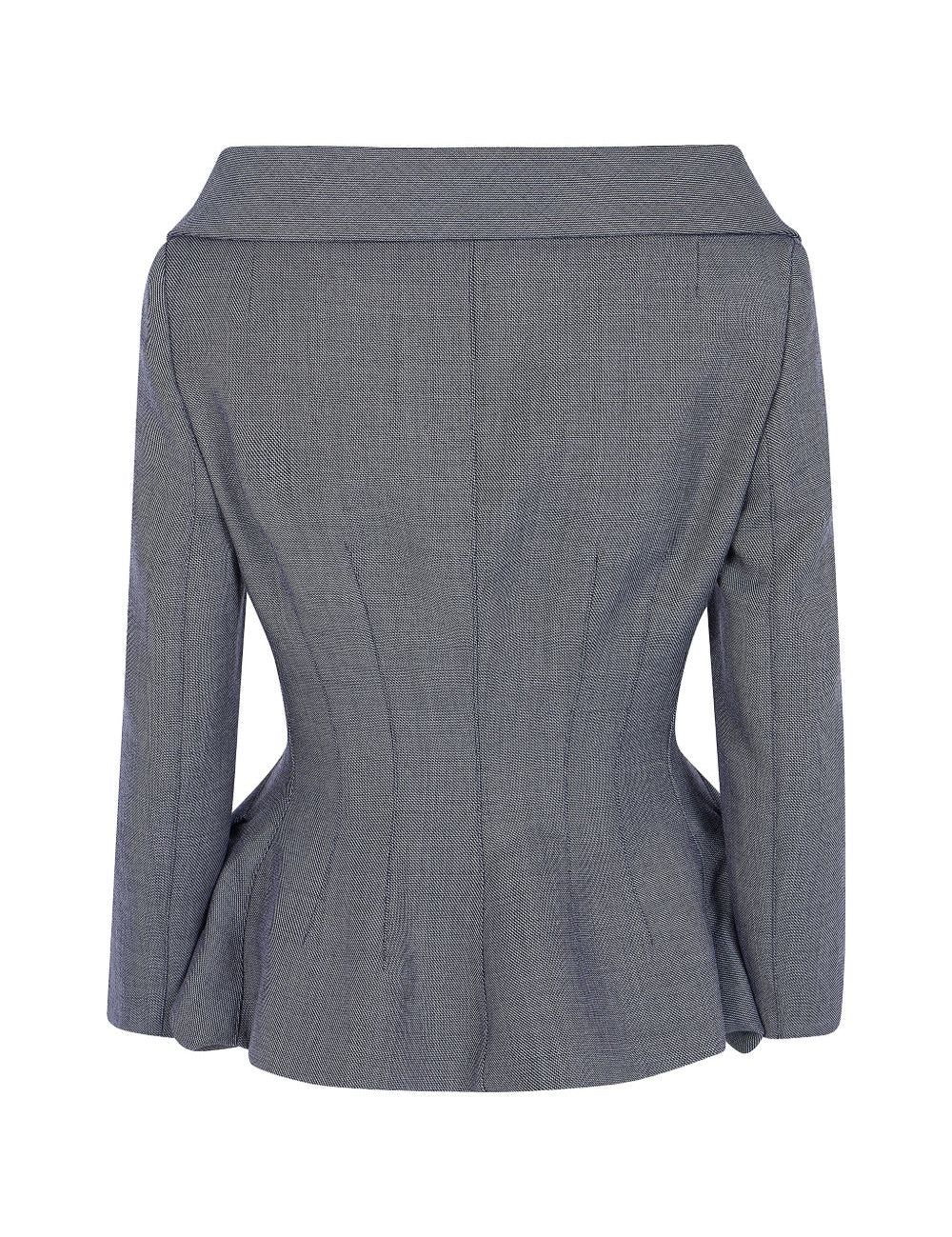 Giacca sartoriale con peplum in grigio 